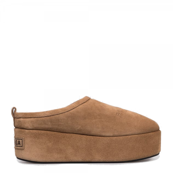 BALENCIAGA ALASKA SOFT PLATFORM MULES BROWN